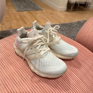 Adidas White Sneakers with Breathable Knit Upper